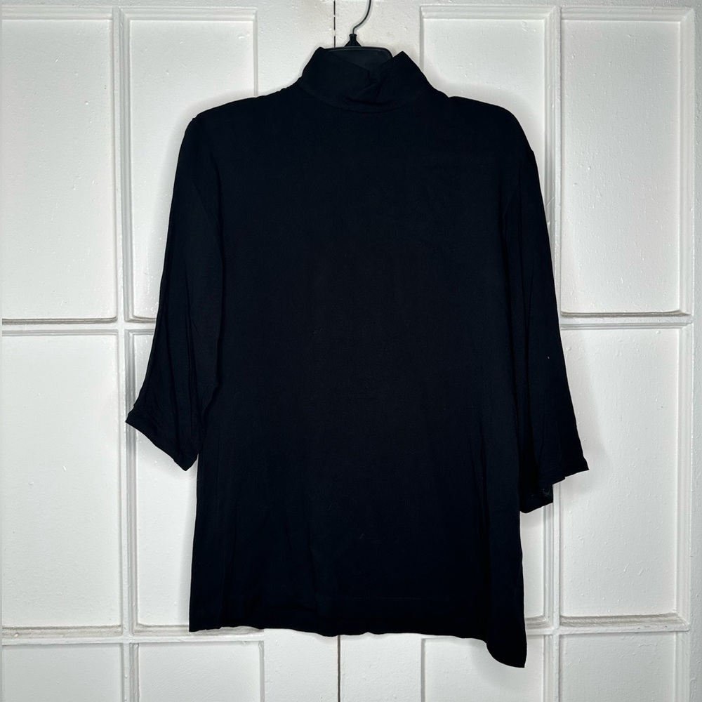 Sleeper Black Tie Cropped Sleeve Feather-Trim Top